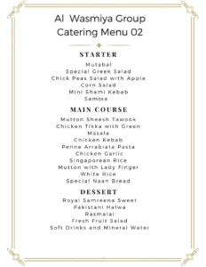 Al Wasmiya Catering Menu 02