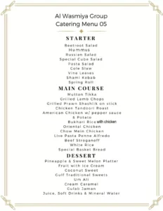 Al Wasmiya Catering Menu 05