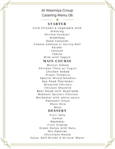 Al Wasmiya Catering Menu 06