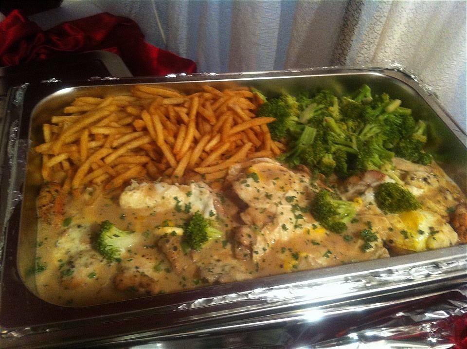 American Chicken Steak with fries & broccoli