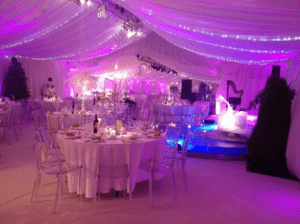 Party Tent with Lighting and Setup