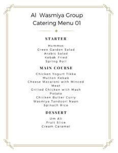 Al Wasmiya Catering Menu 01