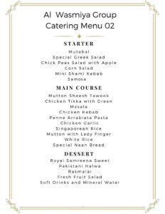 Al Wasmiya Catering Menu 02