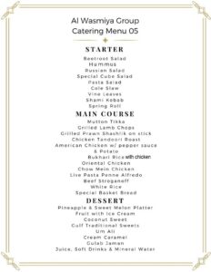 Al Wasmiya Catering Menu 05