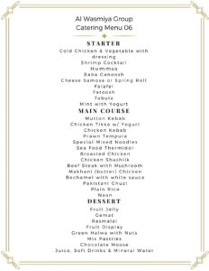 Al Wasmiya Catering Menu 06