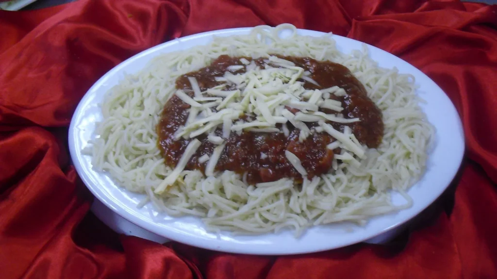 Beef or Chicken Spaghetti